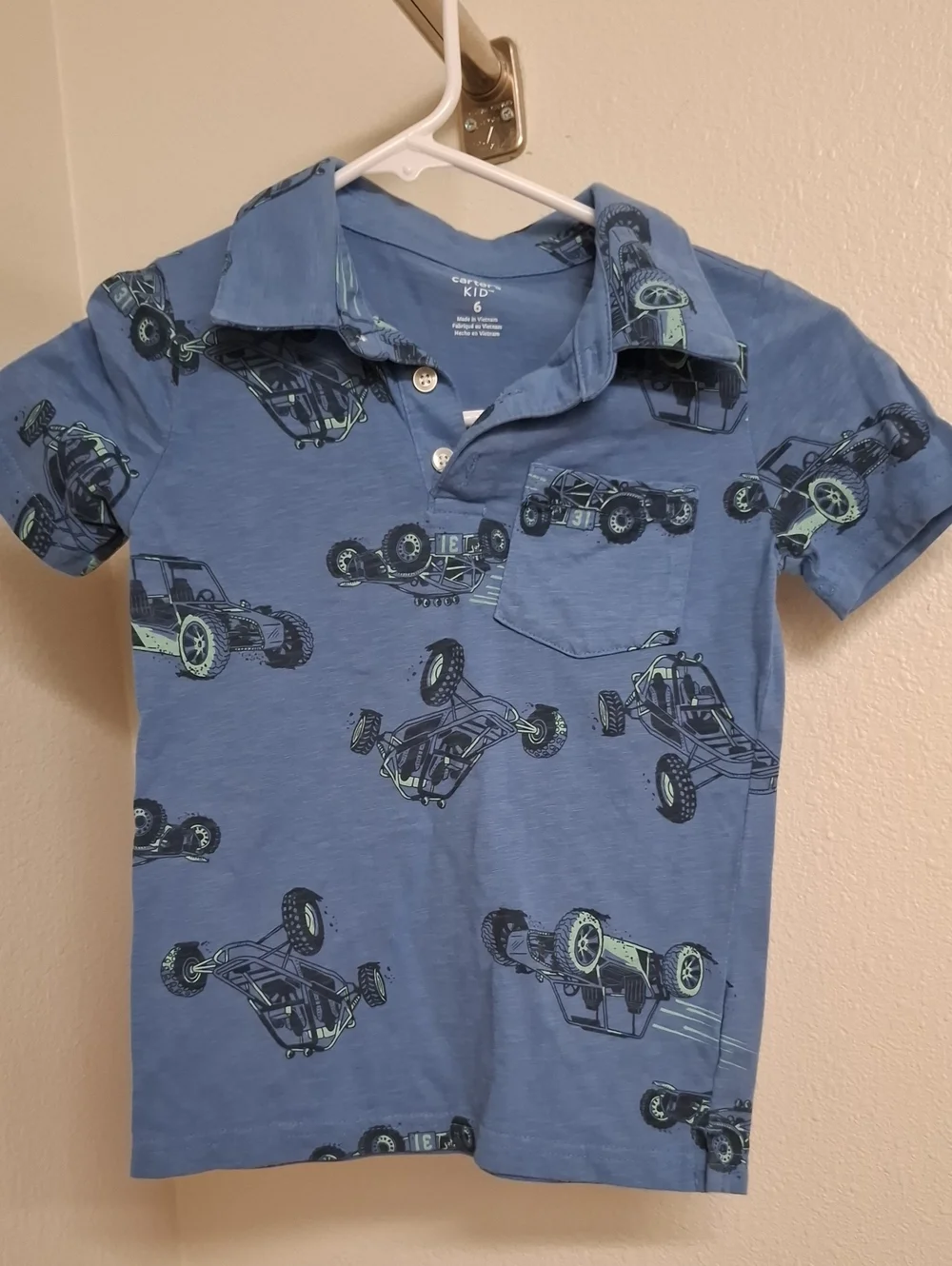 Carter's Blue Polo with Lime Truck Graphics